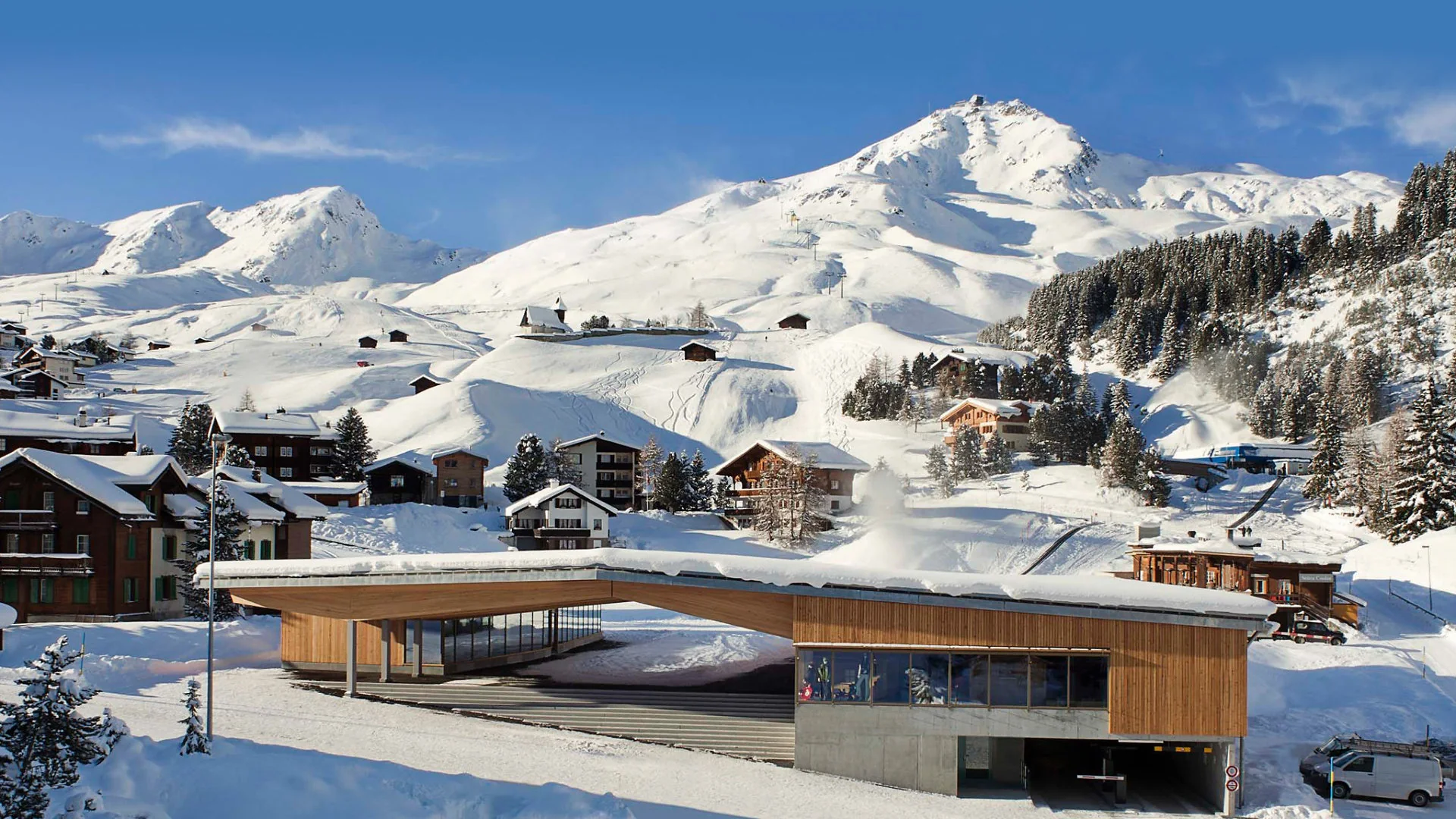 Snow-covered Arosa in the Swiss Alps