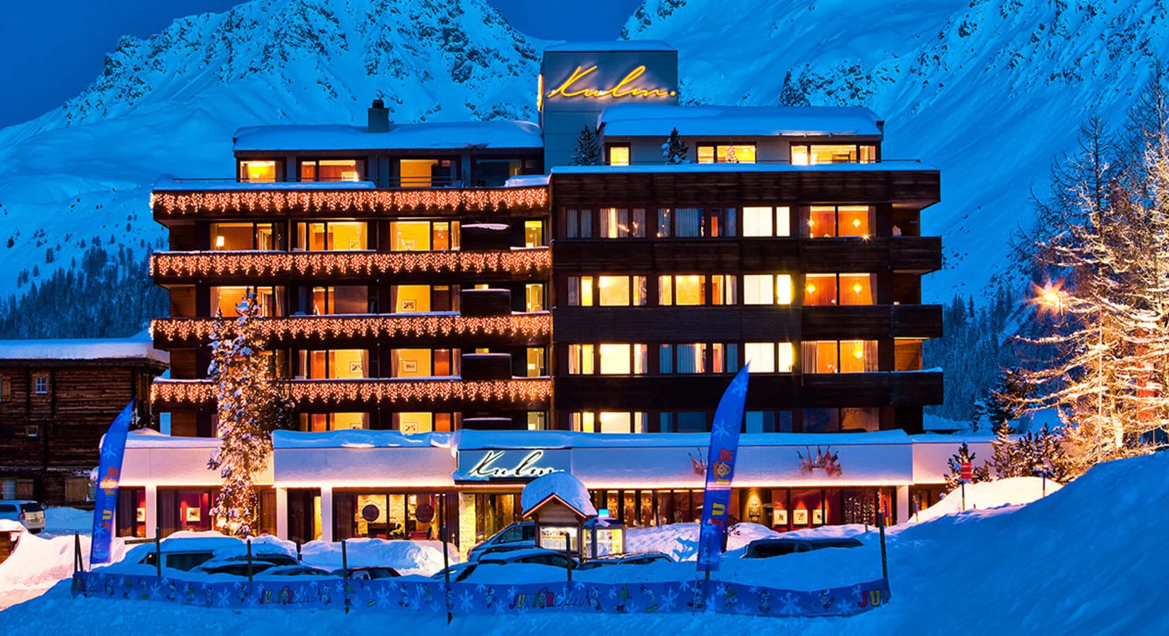 Arosa Kulm Hotel in the winter landscape of Arosa