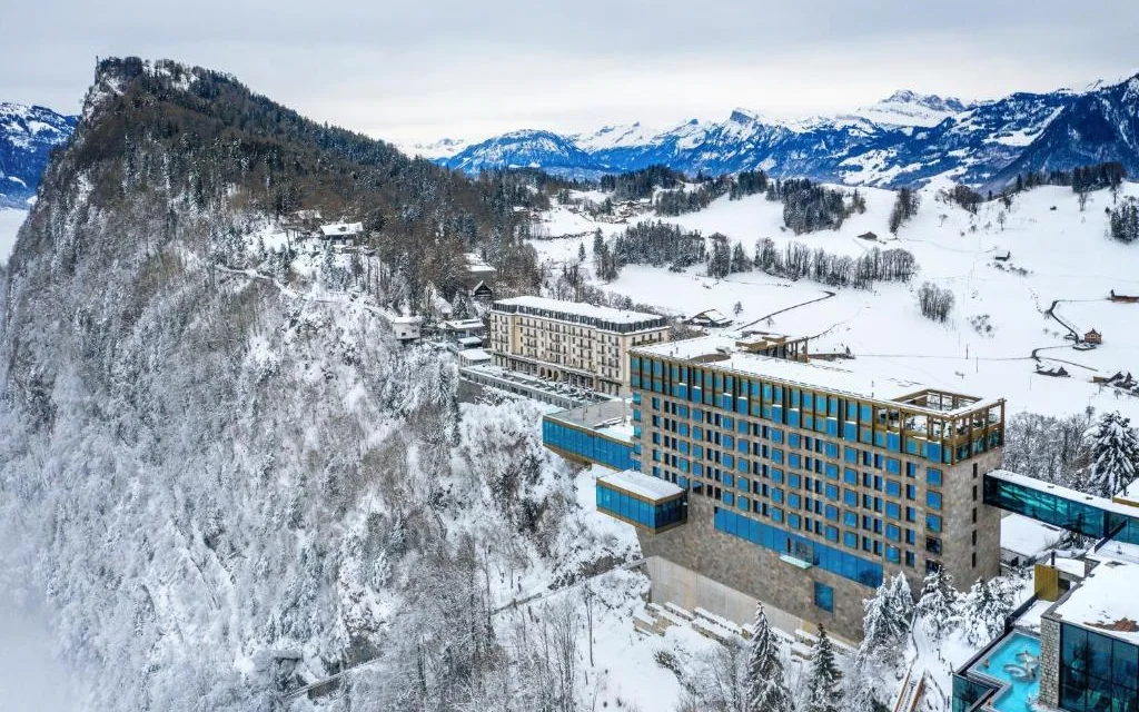 Bürgenstock Resort above Lake Lucerne in winter