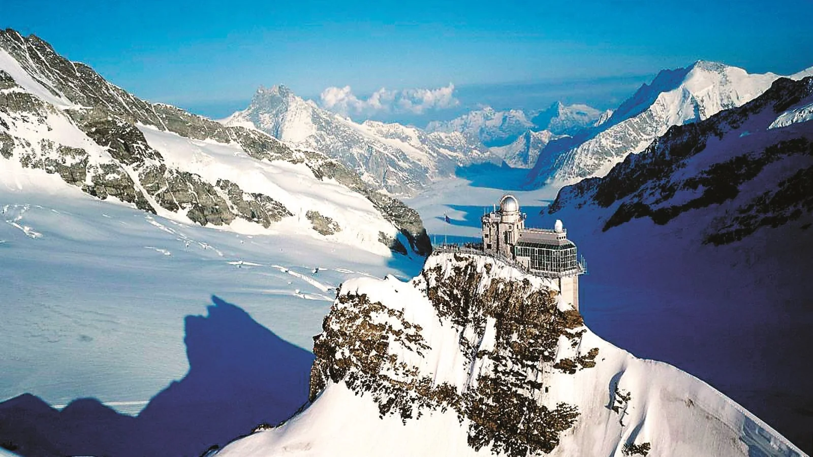 Jungfraujoch and the snow-covered Jungfrau Region above Interlaken