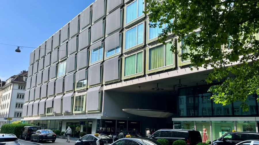 Park Hyatt Zurich entrance and façade in central Zurich