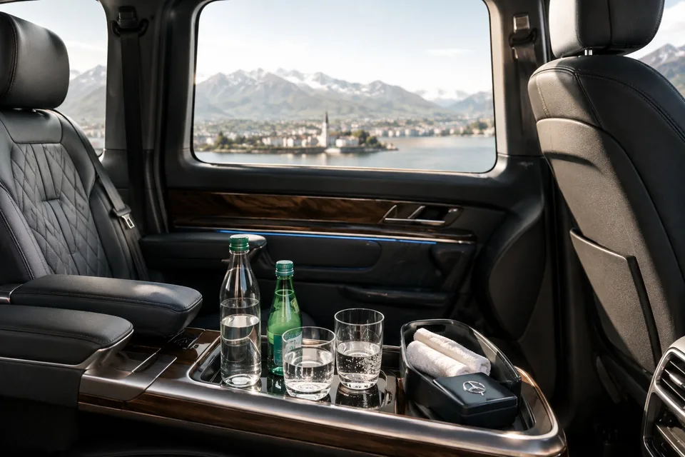Executive chauffeur service prepared for business travel in Switzerland.
