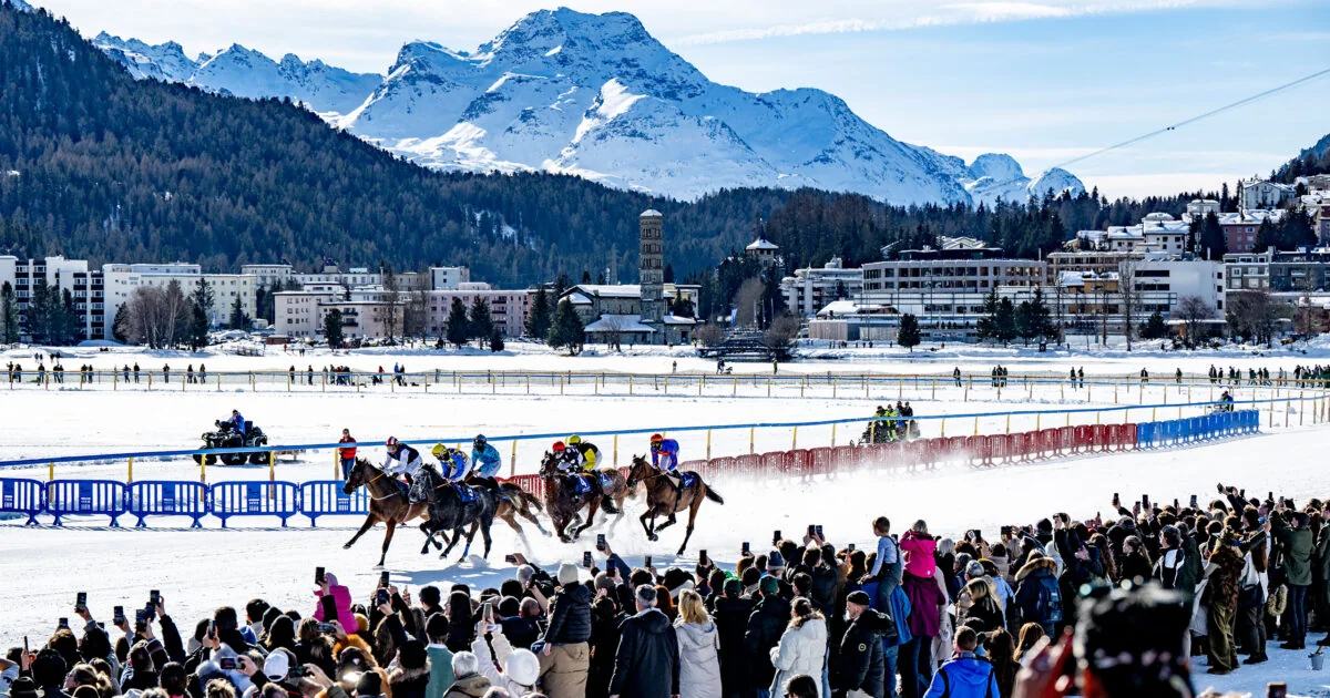 White Turf horse racing on the frozen Lake St. Moritz